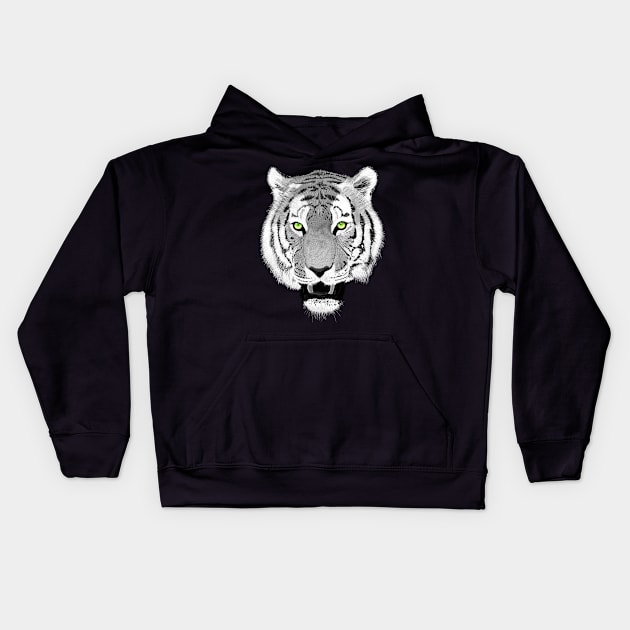 Tiger Face Wildlife Art Kids Hoodie by macdonaldcreativestudios